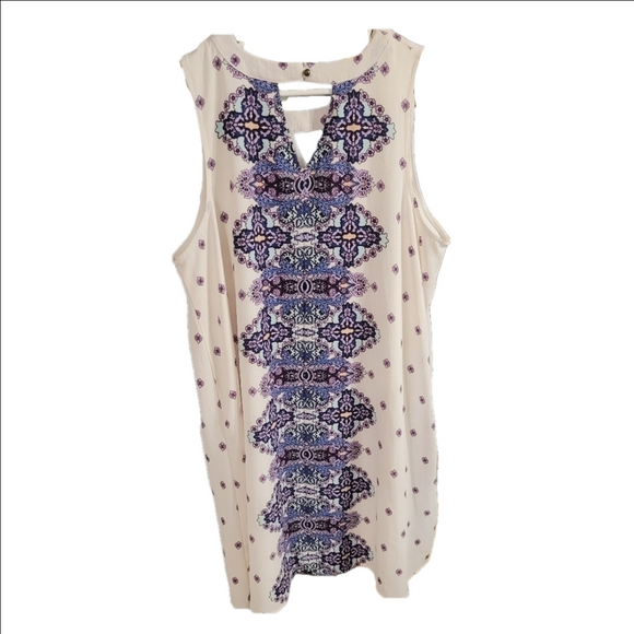 Xhilaration Sleeveless Dress White, Purple - XXL - Picture 2 of 10
